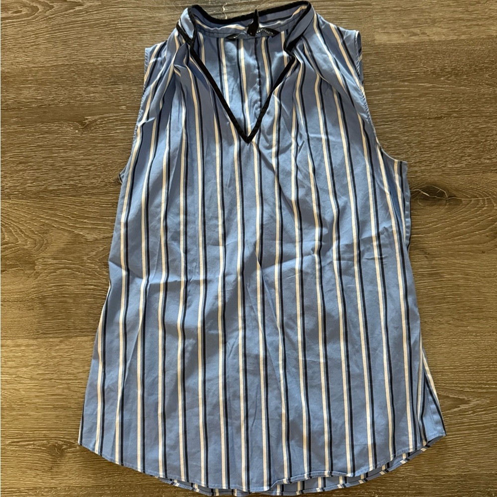 WHBM Striped Sleeveless Blouse